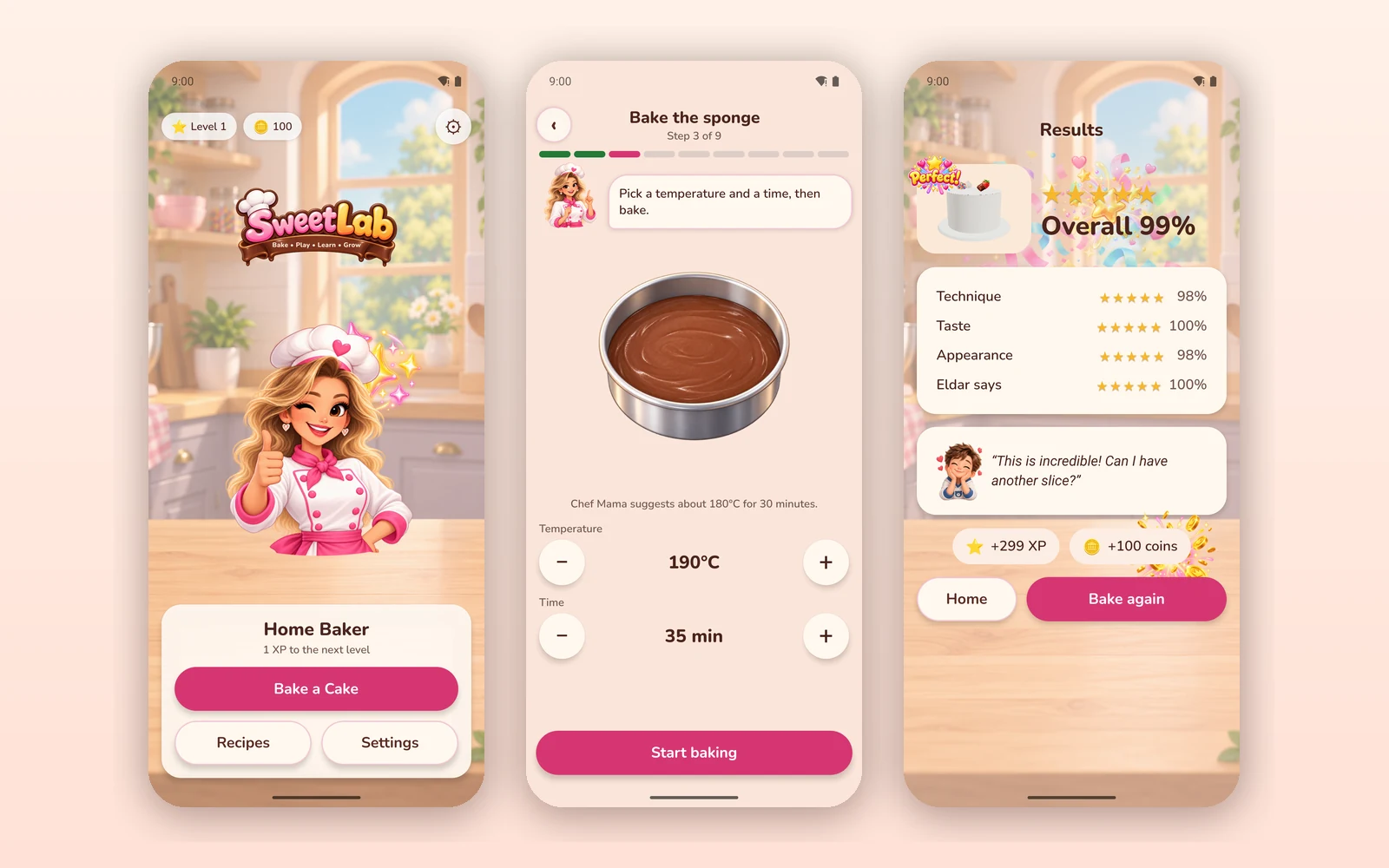 SweetLab cake baking game